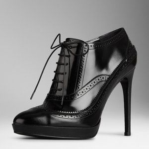 Burberry Black Brunswick Leather booties